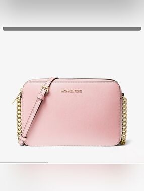 Michael Kors Blush Pink Saffiano Crossbody Bag with Gold Hardware